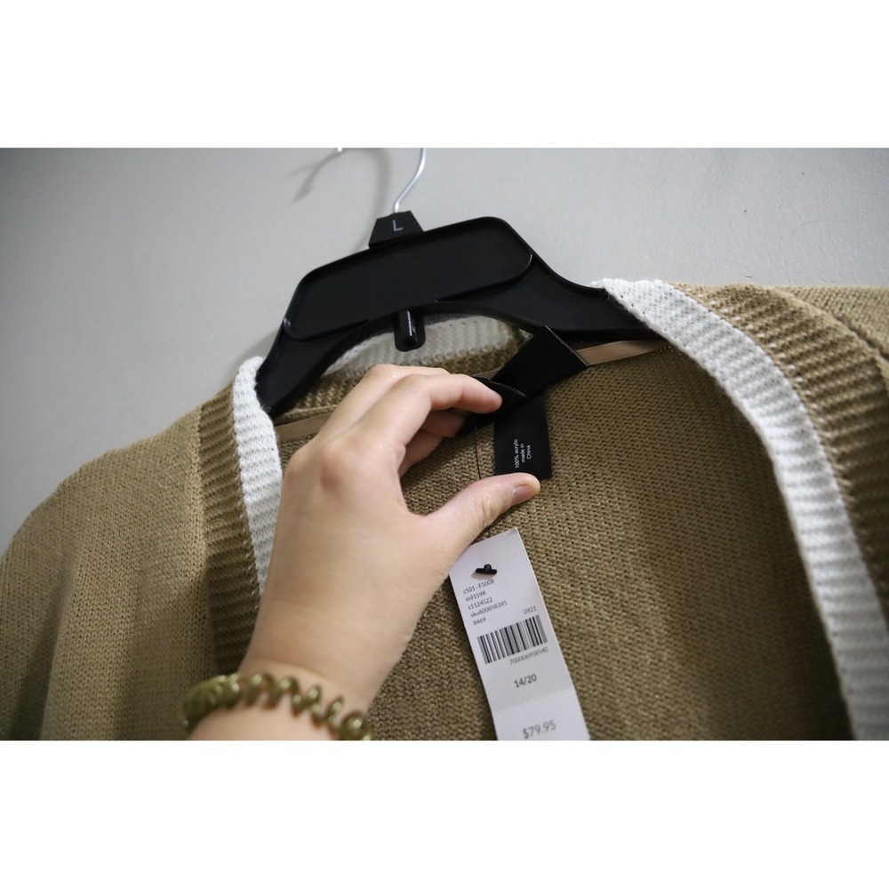 Lane Bryant Womens Open Front Knit Cardigan Cape with Pockets - Size 14/20 - Picture 5 of 6